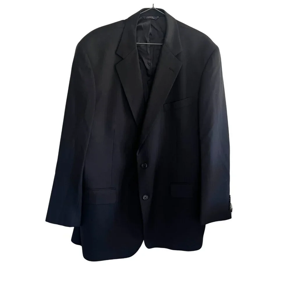Brooks Brothers Black Striped 1818 Madison Fit Wool Two Button Blazer Jacket